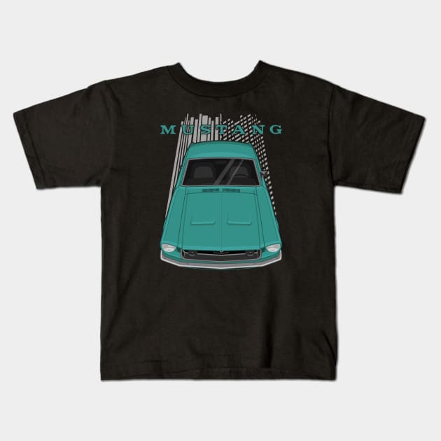 Ford Mustang Fastback 1968 - Turquoise Kids T-Shirt by V8social